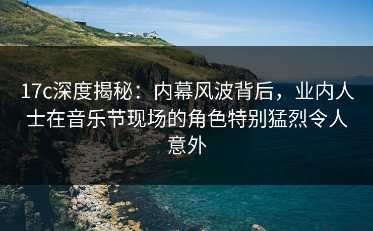 17c深度揭秘：内幕风波背后，业内人士在音乐节现场的角色特别猛烈令人意外