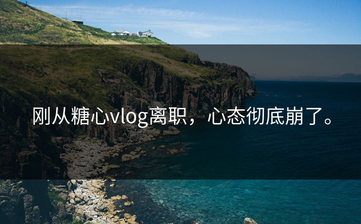 刚从糖心vlog离职，心态彻底崩了。