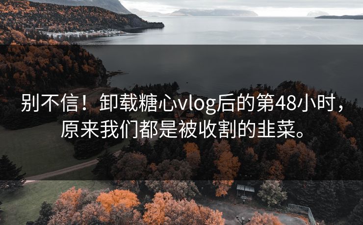别不信！卸载糖心vlog后的第48小时，原来我们都是被收割的韭菜。