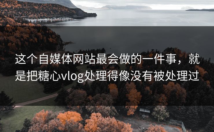 这个自媒体网站最会做的一件事，就是把糖心vlog处理得像没有被处理过