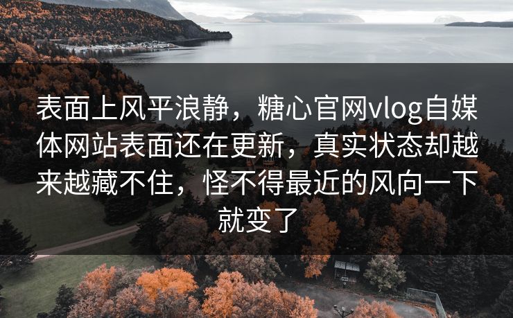 表面上风平浪静，糖心官网vlog自媒体网站表面还在更新，真实状态却越来越藏不住，怪不得最近的风向一下就变了