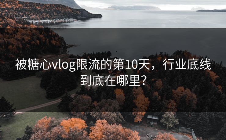 被糖心vlog限流的第10天，行业底线到底在哪里？